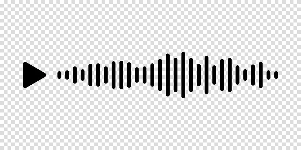 Audio voice message wave with play button on transparent background in messeg Stock Illustration