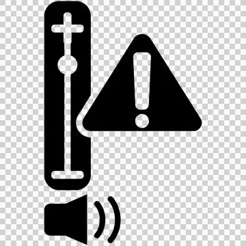 Audio volume fader slider with warning alert sign Stock Illustration