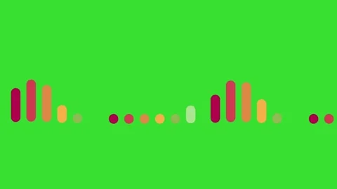 Audio Volume Level Graphics and Musical Notes on Green Screen 4K Stock Footage 321664405