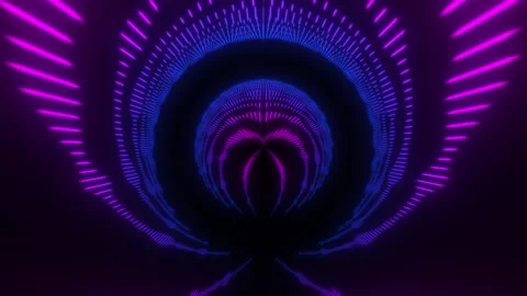 Audio wave. 3D Abstract neon light particles audio waveform  Stock Footage 268576428
