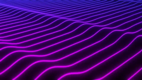 Audio wave. 3D Abstract neon light particles audio waveform  Stock Footage 268576463
