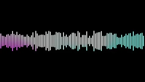 Audio wave animation isolated on black background Stock Footage 316700504