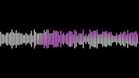 Audio wave animation isolated on black background Stock Footage 316700549