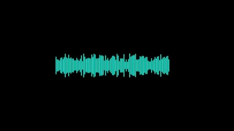 Audio wave animation isolated on black background Stock Footage 316700996