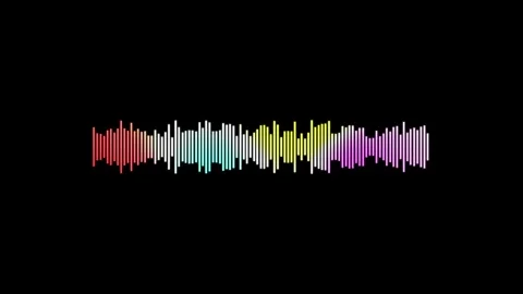 Audio wave animation isolated on black background Stock Footage 316701023