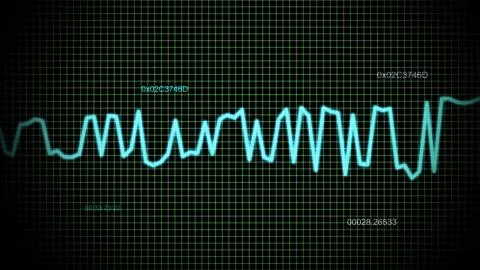 Audio wave blue line 01 Illustrazione stock