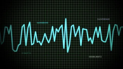 Audio wave blue line 02 Illustrazione stock