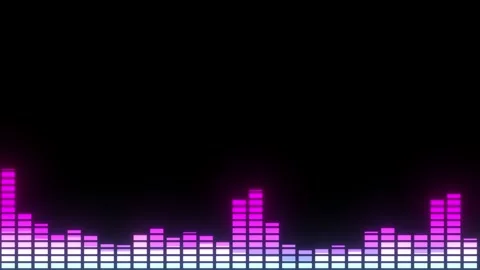 Audio wave digital Equalizer. Abstract neon light particles Stock Footage 268576391