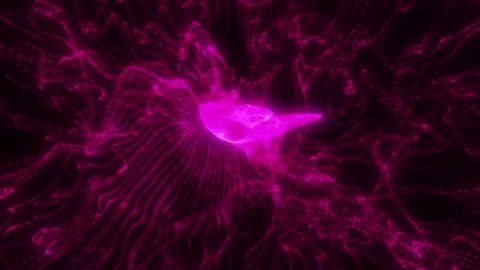 Audio wave field frame. Abstract neon light particles Stock Footage 268576316