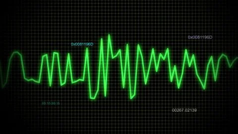 Audio wave green line Illustrazione stock