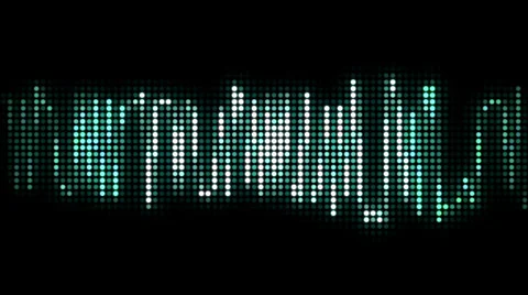 Audio wave line black pixel style Stock Footage 38019816