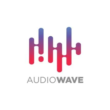 Audio wave logo concept, Multimedia Technology themed, Abstract Shape Stock Illustration