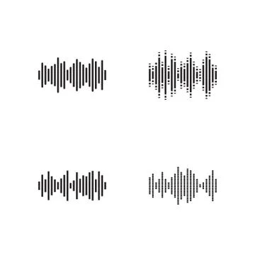 Audio wave logo design template Stock Illustration