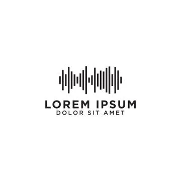 Audio wave logo design template Illustrazione stock