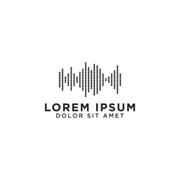 Audio wave logo design template Stock Illustration