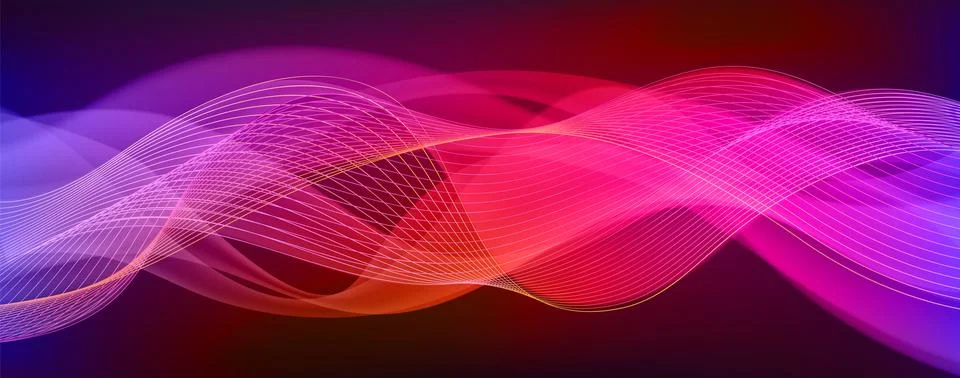 Audio wave neon visualization Stock Illustration