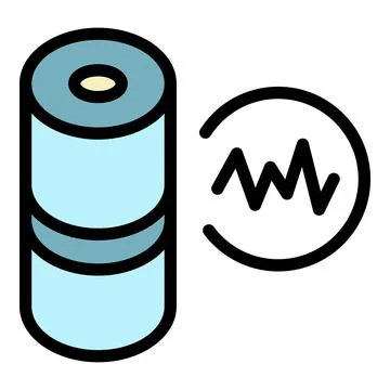 Audio wave smart speaker icon color outline vector Stockillustratie