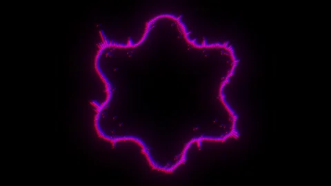 Audio wave star frame. Abstract neon light particles Stock Footage 268576379