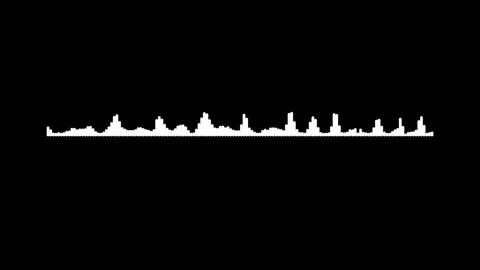 Audio waveform animation, clean sound wave spectrum loop  on black screen b.. Stock-Footage 346164302