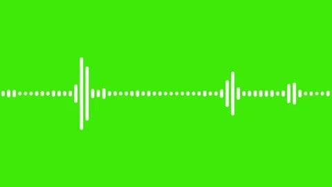Audio Waveform Animation on Green Screen, Digital Sound Equalizer Effect Stock Footage 341031428