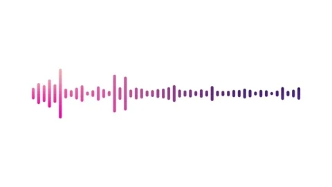 Audio waveform animation with a pink-purple gradient on a white background Stock Footage 313852431