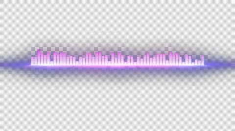 Audio waveform / audio bars (pink) reflected - on alpha Stockbeeldmateriaal 51801651