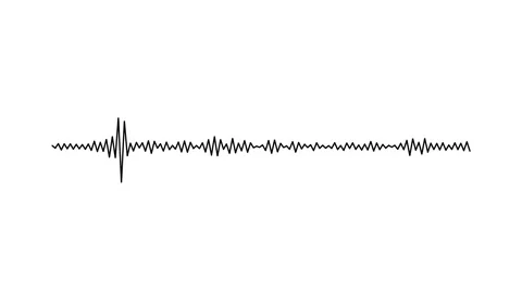 Audio Waveform with Black Spectrum Lines and Music Equalizer on White 4K Stock Footage 341893770