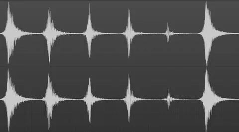 Audio Waveform, Digital Audio Workstation, Multiple Stereo Foto stock