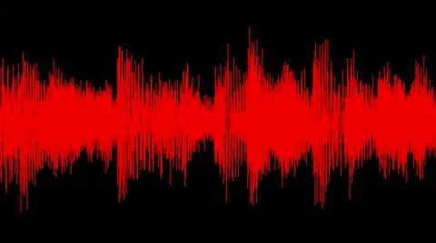 Audio waveform (equalizer - 60 seconds), red 库存影片 49373343