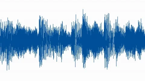 Audio waveform (equalizer - 60 seconds), blue on white background 库存影片 49386490