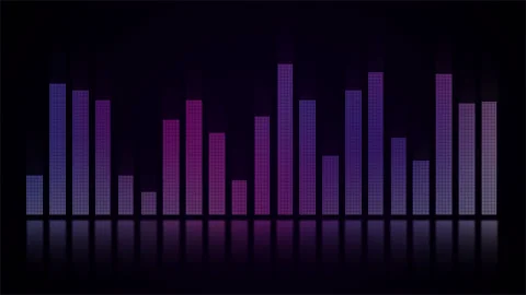 Audio waveform equalizer background loop animation. Music or sound levels Stock Footage 141950271