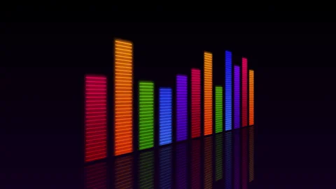 Audio waveform equalizer on black background loop animation Stock Footage 140358658