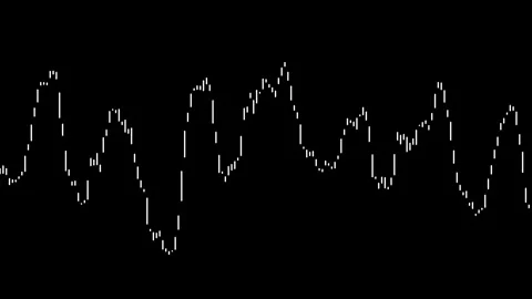Audio waveform equalizer on black background. Music or sound wave footage. Vidéo 304795921