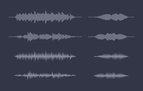 Audio waveform equalizer on dark background Stock Illustration