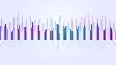 Audio waveform equalizer on light background loop animation. Music  sound levels Stock Footage 150207172