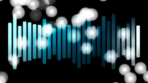 Audio waveform with glowing white dots. Stock Footage 327254415