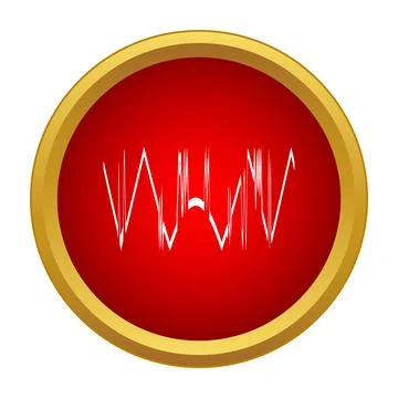 Audio waveform icon representing sound frequency visualization Illustrazione stock