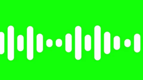Audio waveform isolated on green screen 2D animation (Chroma key) Stock Footage 302906615