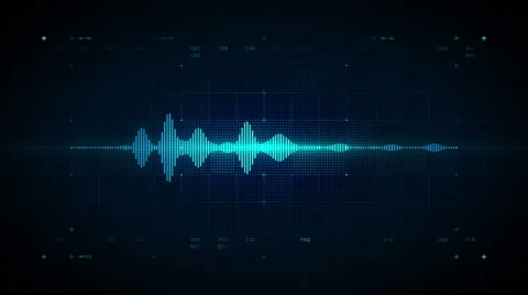 Audio Waveform Mono Blue Stock Footage 51416426