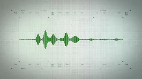 Audio Waveform Mono Green Lite Stock Footage 51416667