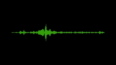 Audio Waveform Mono Green - A visualization of audio waveforms Stock Footage 103327875