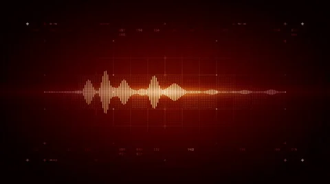 Audio Waveform Mono Red Stock Footage 51417130