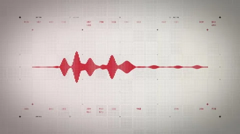 Audio Waveform Mono Red Lite Stock Footage 51417079