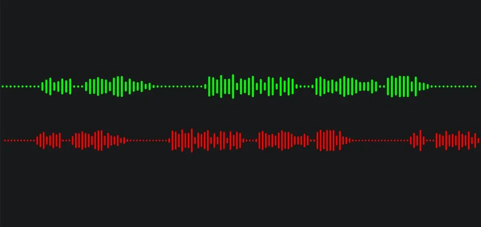 Audio waveform, music wave vector elements Stock Illustration