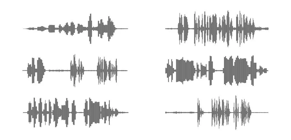 Audio waveform, music wave vector elements Stock Illustration