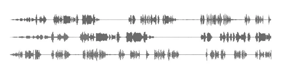 Audio waveform, music wave vector elements Stock Illustration