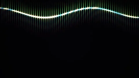 Audio waveform pattern on black background. Stock Footage 335945570