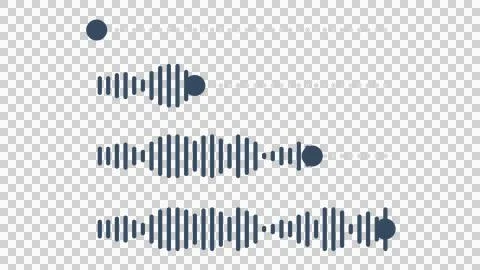 Audio waveform player slider track UI elements, transparent background. Stock Illustration