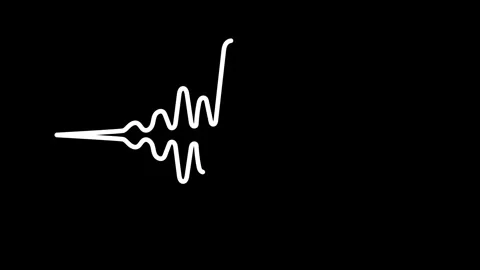Audio Waveform Sound Frequency Pulse Animation with Thick Lines Stock Footage 333039674
