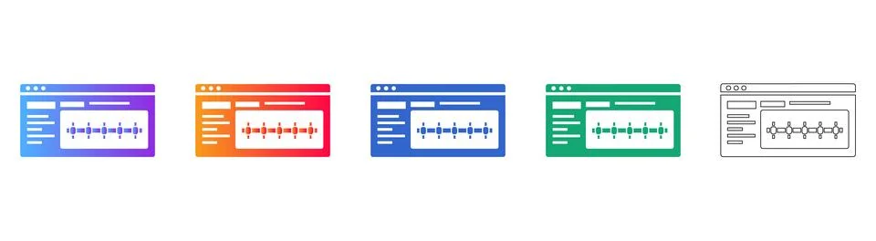 Audio Waveform Sound Interface Icons 스톡 일러스트